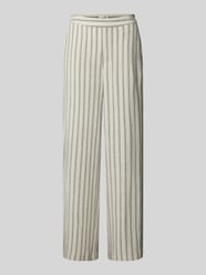 Straight Leg Stoffhose mit Streifenmuster Modell 'Sanne' von Object Beige - 6