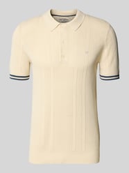 Slim Fit Poloshirt mit Strukturmuster und Knopfleiste von Superdry Beige - 3