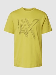 T-Shirt mit Label-Print von ARMANI EXCHANGE Gelb - 14