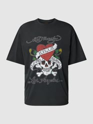T-shirt z nadrukowanym motywem od Ed Hardy Czarny - 32