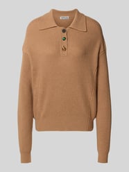 Loose fit gebreide pullover van wolmix, model 'IMETAL' van Essentiel Antwerp Beige - 2