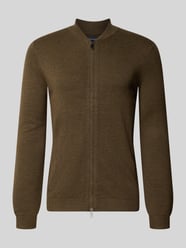Slim Fit Strickjacke aus Baumwoll-Mix mit Stehkragen von Christian Berg Men - 12
