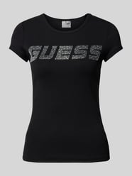 T-Shirt mit Strasssteinbesatz Modell 'KIARA' von Guess Activewear Schwarz - 10