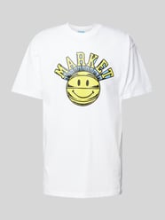 T-Shirt mit Rundhalsausschnitt Modell 'SMILEY' von MARKET Weiß - 10