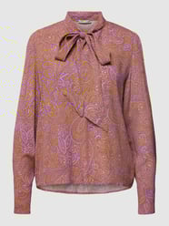 Bluse mit Allover-Muster von Jake*s Collection Braun - 40
