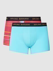 Trunks mit Logo-Stitching im 2er-Pack Modell 'CONNECT' von Bruno Banani Türkis - 8