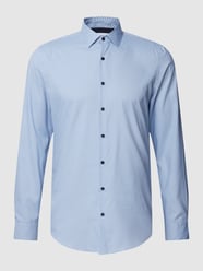 Slim Fit Business-Hemd mit Allover-Muster von Jake*s Blau - 45