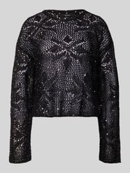 Sweter z dzianiny o kroju relaxed fit z cekinami model 'LEILANI FLOWERS' od VERO MODA - 29