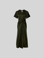 Sukienka midi z dekoltem w serek od Victoria Beckham - 7