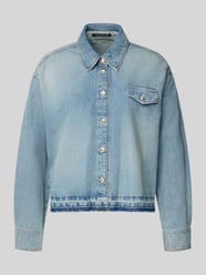 Boxy fit jeansblouse met borstzakje van Luisa Cerano - 26