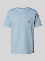 T-Shirt mit Label-Patch Modell 'POCKET' von Carhartt Work In Progress Blau - 11