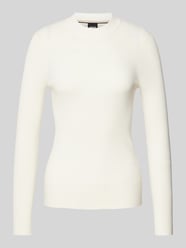 Pullover mit geripptem Rundhalsausschnitt Modell 'Feskiera' von BOSS Beige - 3