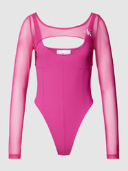 Body met all-over motief, model 'MESH LAYERED' van Calvin Klein Jeans Fuchsia - 13