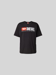 T-Shirt mit Label-Stitching von Diesel Schwarz - 7