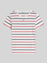 t-shirt o kroju slim fit z mieszanka bawełny z prążkowana dzianina od Tommy Jeans - 13
