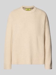 Oversized gebreide pullover met ribboorden, model 'SIGGA' van JJXX Beige - 4