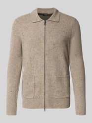 Cardigan mit Zweiwege-Reißverschluss von Christian Berg Men Beige - 12