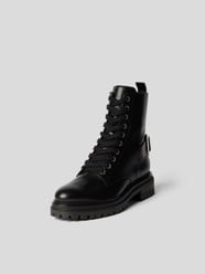 Schnürboots mit Label-Applikation von Sergio Rossi Grau / Schwarz - 34