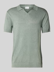 Slim Fit Poloshirt mit V-Ausschnitt Modell 'Ecovero' von Lindbergh - 21