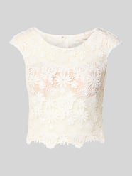 Kort bovendeel met kant met ronde hals van LUXUAR FASHION - 41