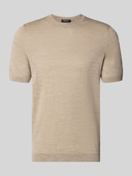 Strickshirt mit Rundhalsausschnitt von MAERZ Muenchen Beige - 14