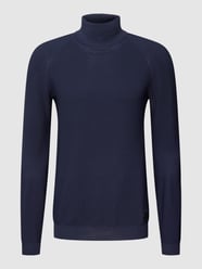 Sweter z dzianiny z golfem od AlphaTauri Niebieski - 35
