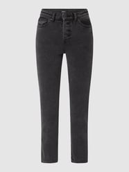 Korte straight fit jeans met stretch, model 'Emily' van Only Zwart - 9