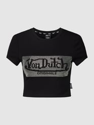 T-shirt met strass-steentjes, model 'ANNA' van Von Dutch Zwart - 11