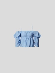 Cropped Cold-Shoulder-Bluse von Vince Blau / Türkis - 1