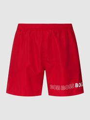 Badehose mit Label-Print Modell 'Dolphin' von BOSS Rot - 27