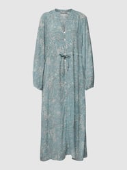 Midikleid mit Allover-Muster von Jake*s Collection Blau / Türkis - 36