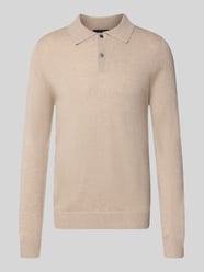 Regular Fit Poloshirt aus Woll-Mix von Christian Berg Men Beige - 22