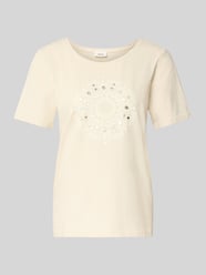 Regular fit T-shirt van katoenmix van s.Oliver RED LABEL Beige - 43