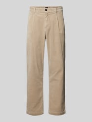 Relaxed Fit Cordhose mit Bundfalten Modell 'Chino-Shyne' von BOSS Orange Beige - 30