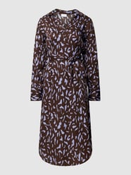 Hemdblusenkleid mit Allover-Muster Modell 'VICORBA' von Vila Beige - 34