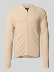 Slim Fit Strickjacke aus Viskose-Mix mit Umlegekragen von MCNEAL Beige - 27