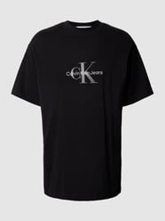 Oversized T-Shirt mit Label-Stitching von Calvin Klein Jeans Schwarz - 32