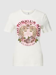 T-shirt met motiefprint, model 'LENNI' van Only Wit - 30