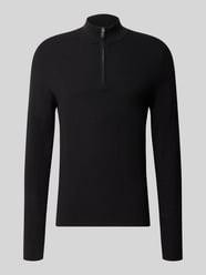 Slim Fit Strickpullover aus Baumwoll-Mix mit Troyer-Kragen von Profuomo - 27
