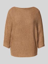 Strickpullover mit U-Boot-Ausschnitt und 3/4-Arm von Zero Beige - 44