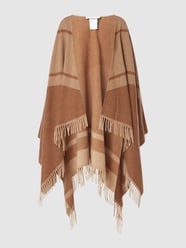 Poncho van wolmix, model 'Oxford' van MaxMara Leisure Bruin - 6