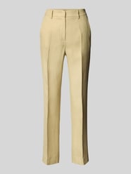Regular fit stoffen broek met persplooien, model 'AGAPE' van Weekend Max Mara Beige - 4