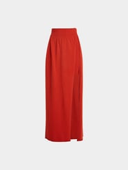 Geschlitzter Maxirock Peròn aus Wolle und Kaschmir von Jacquemus Rot - 9