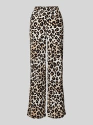 Comfort Fit weite Hose mit Leopard-Print von s.Oliver RED LABEL Beige - 23