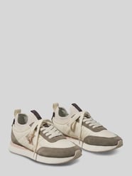 Sneakers van mix van leer en nylon met gestikt logo van CK Calvin Klein Beige - 18