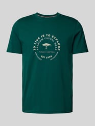 T-shirt met labelprint van Fynch-Hatton Groen - 24