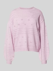 Gebreide pullover met broderie anglaise, model 'RIL' van Vila Roze - 6