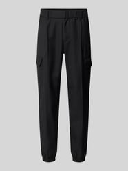 Tapered fit cargobroek met elastische band, model 'PANTALONI' van ARMANI EXCHANGE - 10