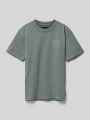 T-Shirt mit Statement- und Label-Print Modell 'Mezzo' von CARS JEANS Grün - 8