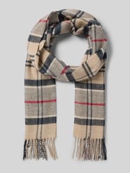 Sjaal met wol, model 'YAXLEY' van Barbour Beige - 20